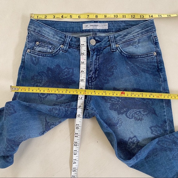 Cubas AS Gwen Paisley Crop Skinny Jeans Size 27 - Picture 10 of 10